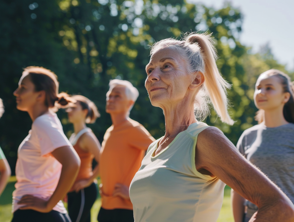 Тренер консультує клієнтів різного віку